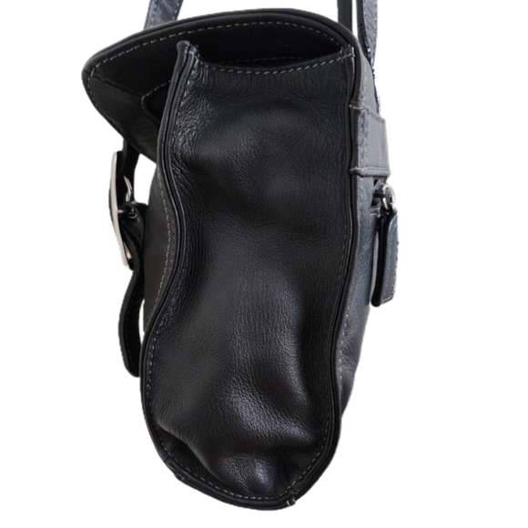 TIGNANELLO BLACK SOFT SUPPLE LEATHER SATCHEL TOTE BAG - Picture 6 of 11